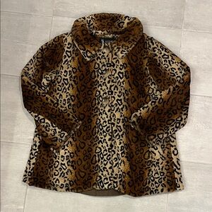 Leopard Print Faux Fur Coat